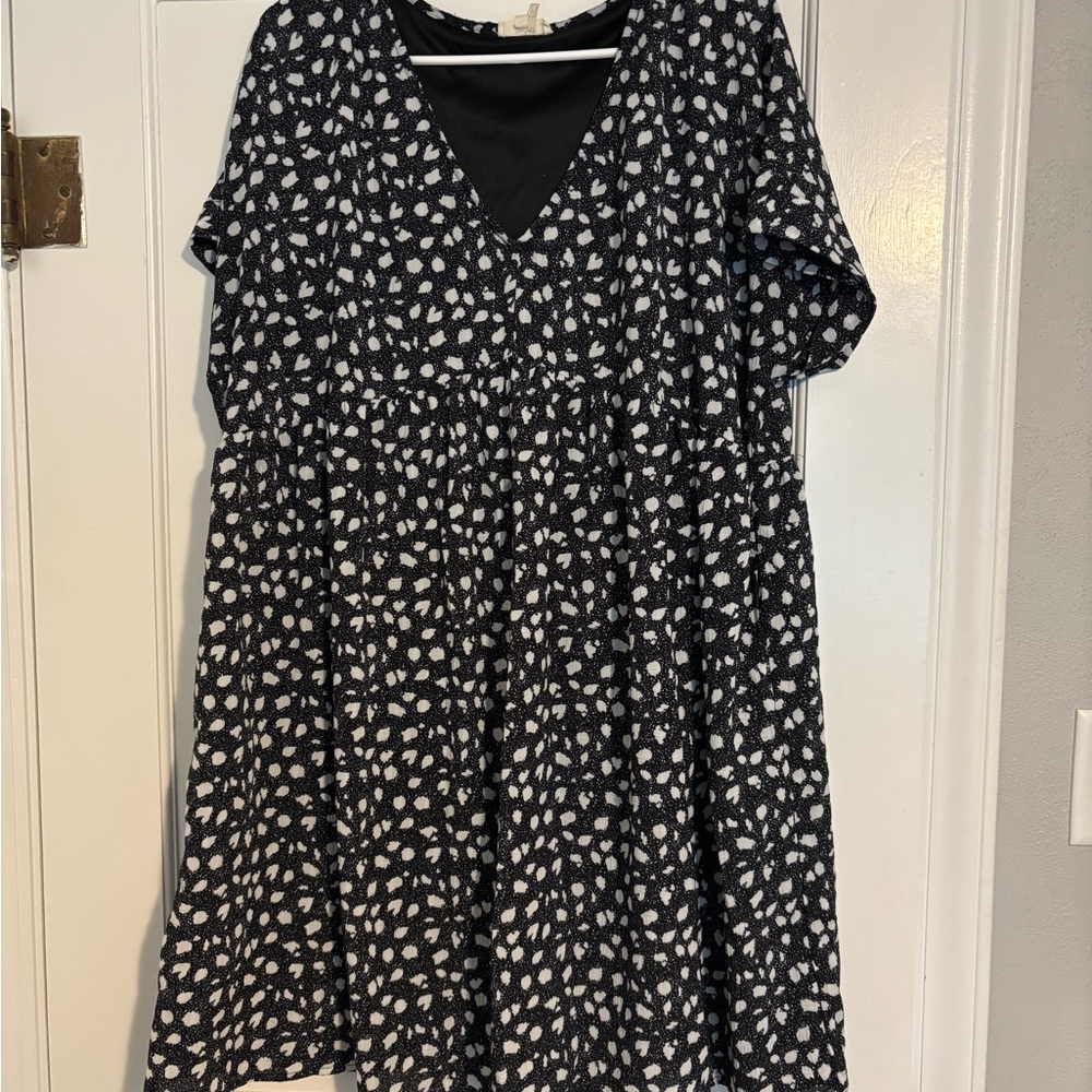 Black and White Patterned Dress